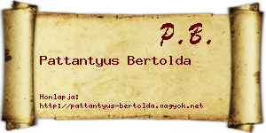 Pattantyus Bertolda névjegykártya